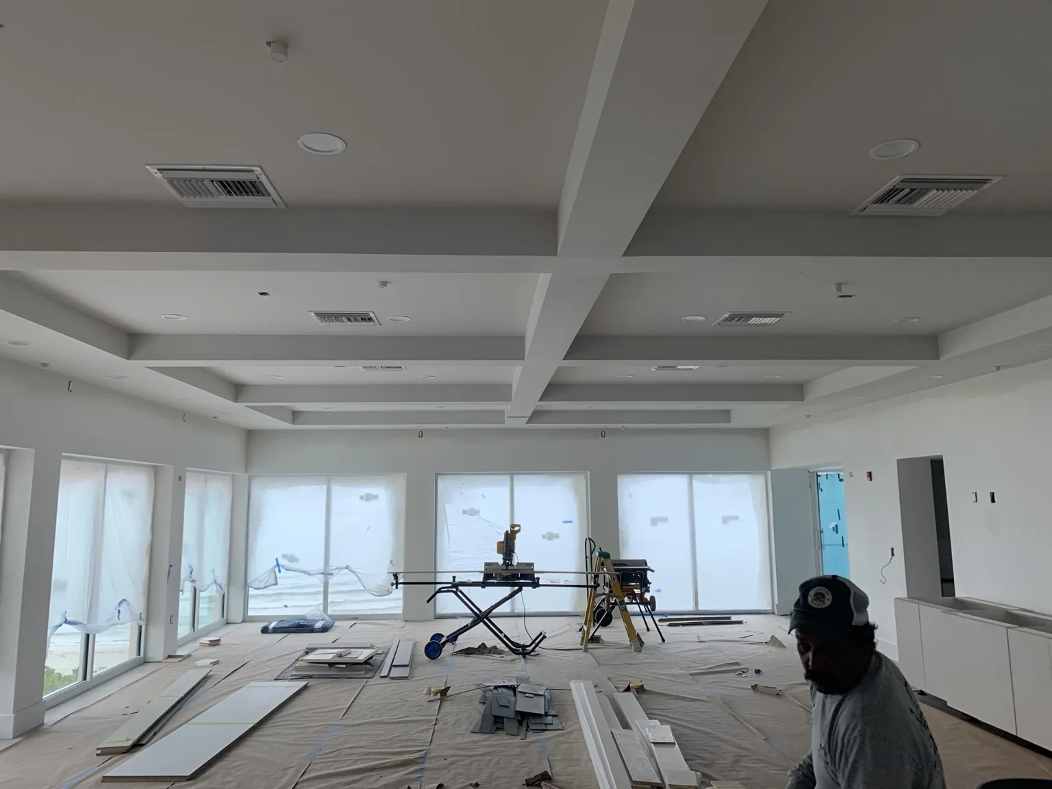 Completed Level 5 drywall finishing in a luxury interior