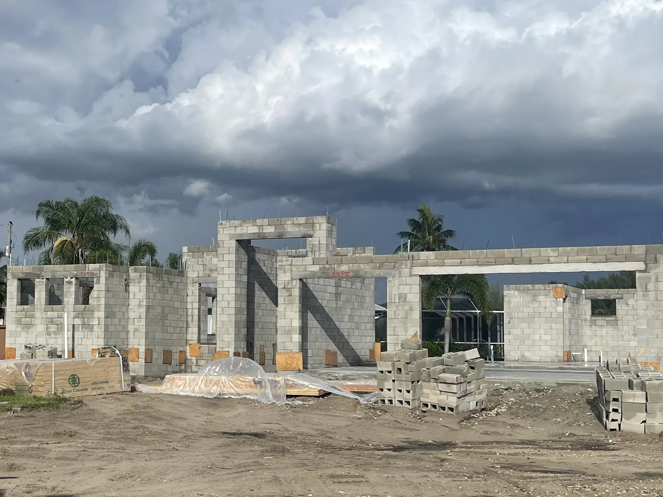 Concrete and masonry structure for a luxury custom residence
